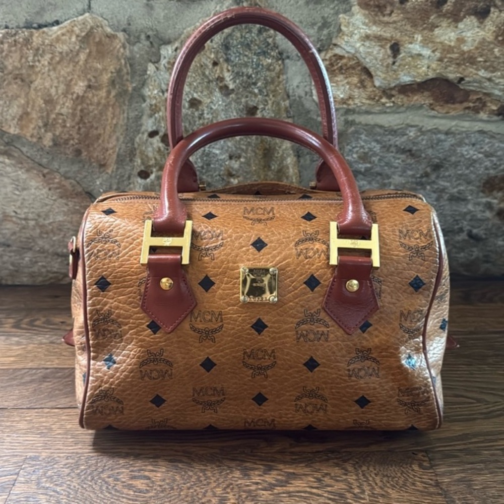 ✨German MCM Cognac Visetos Satchel Bag | Vintage - Picture 3 of 16